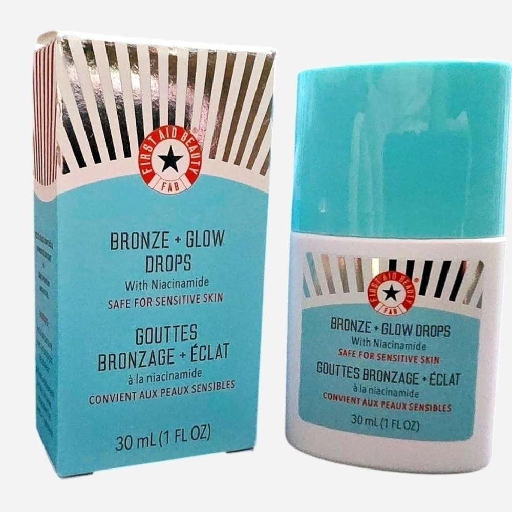 ⚠️SALE⚠️First Aid Beauty Bronze + Glow Drops - Aqua and White